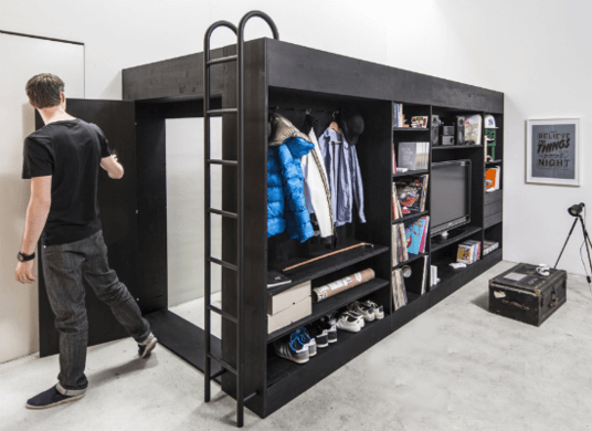 Loft Bed with Closet Underneath
